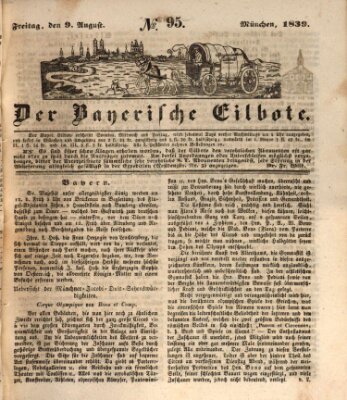 Baierscher Eilbote (Münchener Bote für Stadt und Land) Freitag 9. August 1839