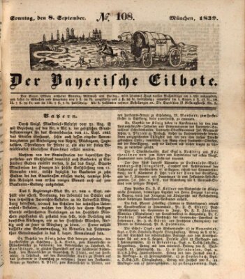 Baierscher Eilbote (Münchener Bote für Stadt und Land) Sonntag 8. September 1839