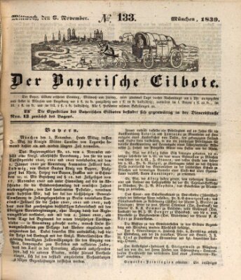 Baierscher Eilbote (Münchener Bote für Stadt und Land) Mittwoch 6. November 1839
