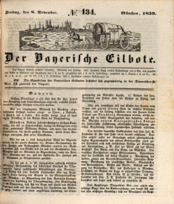 Baierscher Eilbote (Münchener Bote für Stadt und Land) Freitag 8. November 1839