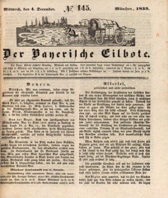 Baierscher Eilbote (Münchener Bote für Stadt und Land) Mittwoch 4. Dezember 1839