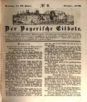 Baierscher Eilbote (Münchener Bote für Stadt und Land) Sonntag 19. Januar 1840