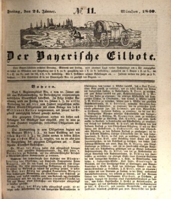 Baierscher Eilbote (Münchener Bote für Stadt und Land) Freitag 24. Januar 1840