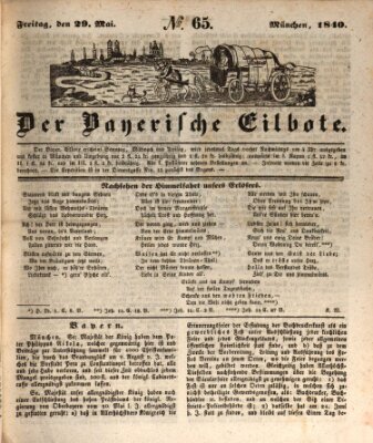 Baierscher Eilbote (Münchener Bote für Stadt und Land) Freitag 29. Mai 1840