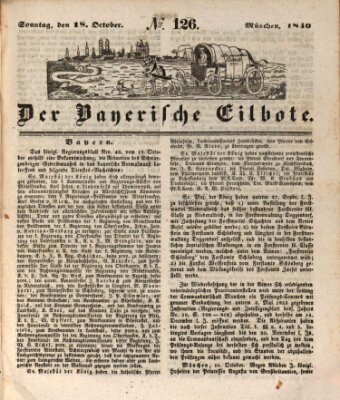 Baierscher Eilbote (Münchener Bote für Stadt und Land) Sonntag 18. Oktober 1840