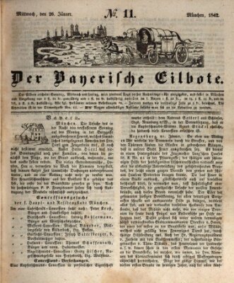 Baierscher Eilbote (Münchener Bote für Stadt und Land) Mittwoch 26. Januar 1842