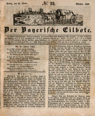 Baierscher Eilbote (Münchener Bote für Stadt und Land) Freitag 28. Januar 1842
