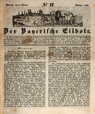 Baierscher Eilbote (Münchener Bote für Stadt und Land) Mittwoch 9. Februar 1842