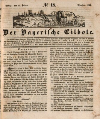 Baierscher Eilbote (Münchener Bote für Stadt und Land) Freitag 11. Februar 1842