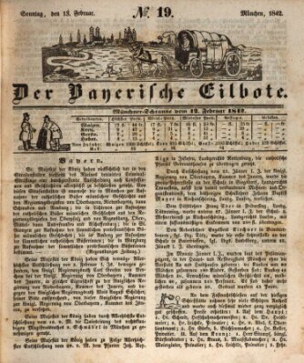 Baierscher Eilbote (Münchener Bote für Stadt und Land) Sonntag 13. Februar 1842