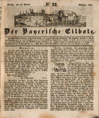 Baierscher Eilbote (Münchener Bote für Stadt und Land) Freitag 18. Februar 1842