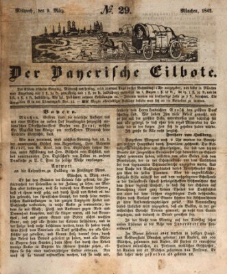 Baierscher Eilbote (Münchener Bote für Stadt und Land) Mittwoch 9. März 1842