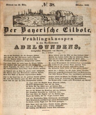 Baierscher Eilbote (Münchener Bote für Stadt und Land) Mittwoch 30. März 1842