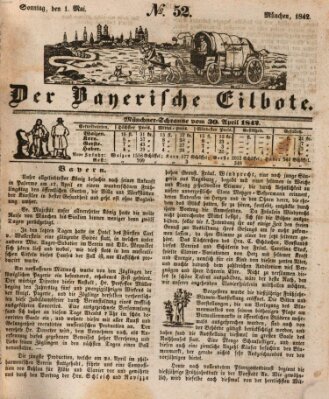 Baierscher Eilbote (Münchener Bote für Stadt und Land) Sonntag 1. Mai 1842