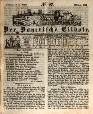 Baierscher Eilbote (Münchener Bote für Stadt und Land) Sonntag 14. August 1842