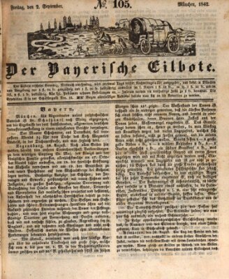 Baierscher Eilbote (Münchener Bote für Stadt und Land) Freitag 2. September 1842