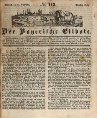 Baierscher Eilbote (Münchener Bote für Stadt und Land) Mittwoch 21. September 1842