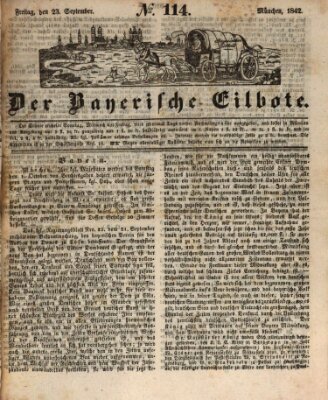 Baierscher Eilbote (Münchener Bote für Stadt und Land) Freitag 23. September 1842