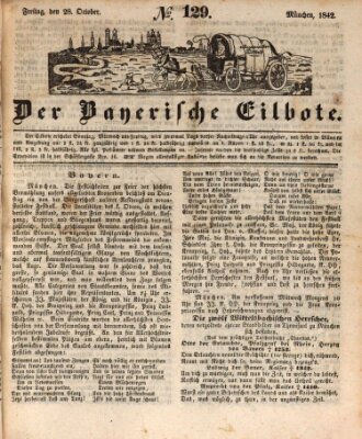 Baierscher Eilbote (Münchener Bote für Stadt und Land) Freitag 28. Oktober 1842