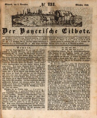 Baierscher Eilbote (Münchener Bote für Stadt und Land) Mittwoch 2. November 1842