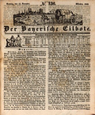 Baierscher Eilbote (Münchener Bote für Stadt und Land) Sonntag 13. November 1842