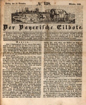 Baierscher Eilbote (Münchener Bote für Stadt und Land) Freitag 18. November 1842