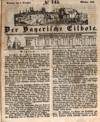 Baierscher Eilbote (Münchener Bote für Stadt und Land) Sonntag 4. Dezember 1842