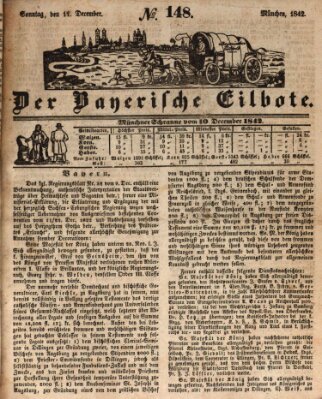 Baierscher Eilbote (Münchener Bote für Stadt und Land) Sonntag 11. Dezember 1842