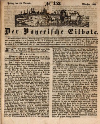 Baierscher Eilbote (Münchener Bote für Stadt und Land) Freitag 23. Dezember 1842