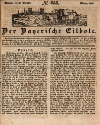 Baierscher Eilbote (Münchener Bote für Stadt und Land) Mittwoch 28. Dezember 1842