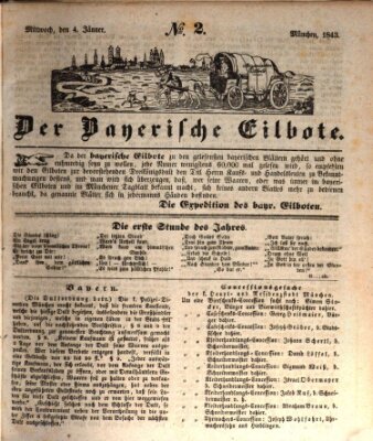 Baierscher Eilbote (Münchener Bote für Stadt und Land) Mittwoch 4. Januar 1843