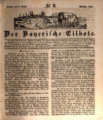 Baierscher Eilbote (Münchener Bote für Stadt und Land) Freitag 6. Januar 1843