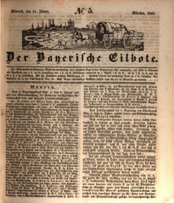 Baierscher Eilbote (Münchener Bote für Stadt und Land) Mittwoch 11. Januar 1843