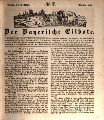 Baierscher Eilbote (Münchener Bote für Stadt und Land) Sonntag 15. Januar 1843