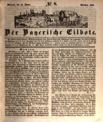 Baierscher Eilbote (Münchener Bote für Stadt und Land) Mittwoch 18. Januar 1843