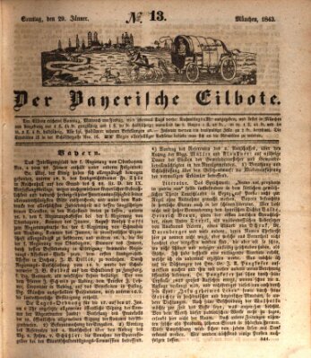Baierscher Eilbote (Münchener Bote für Stadt und Land) Sonntag 29. Januar 1843