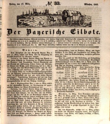 Baierscher Eilbote (Münchener Bote für Stadt und Land) Freitag 17. März 1843