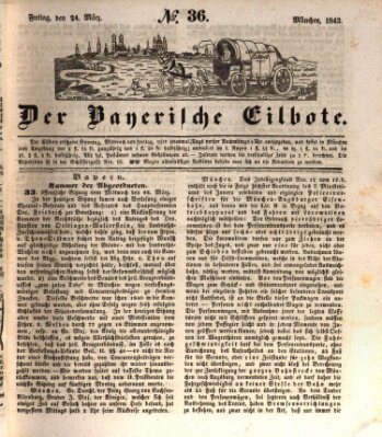 Baierscher Eilbote (Münchener Bote für Stadt und Land) Freitag 24. März 1843