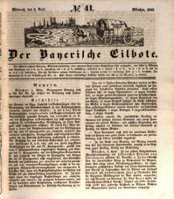 Baierscher Eilbote (Münchener Bote für Stadt und Land) Mittwoch 5. April 1843