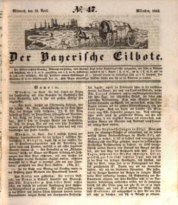 Baierscher Eilbote (Münchener Bote für Stadt und Land) Mittwoch 19. April 1843