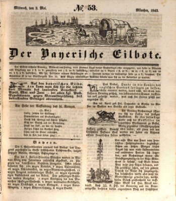 Baierscher Eilbote (Münchener Bote für Stadt und Land) Mittwoch 3. Mai 1843