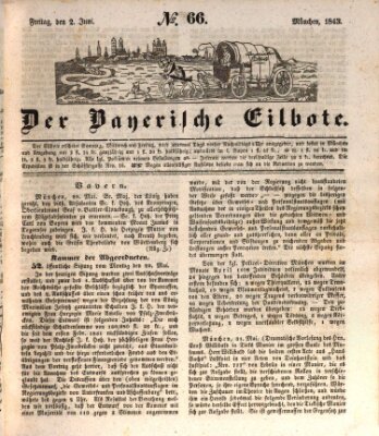 Baierscher Eilbote (Münchener Bote für Stadt und Land) Freitag 2. Juni 1843