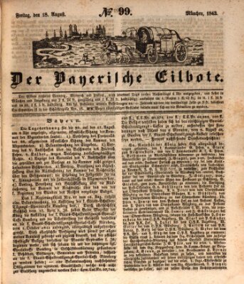 Baierscher Eilbote (Münchener Bote für Stadt und Land) Freitag 18. August 1843