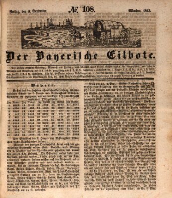 Baierscher Eilbote (Münchener Bote für Stadt und Land) Freitag 8. September 1843