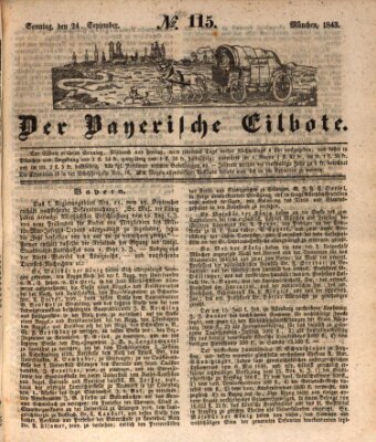 Baierscher Eilbote (Münchener Bote für Stadt und Land) Sonntag 24. September 1843