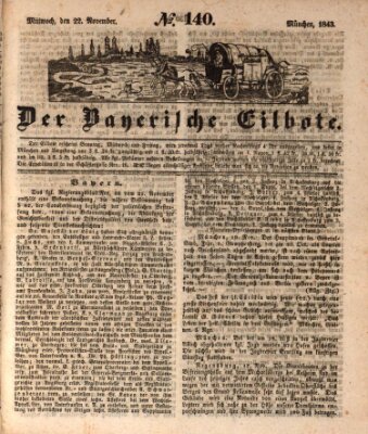 Baierscher Eilbote (Münchener Bote für Stadt und Land) Mittwoch 22. November 1843