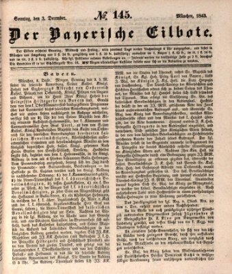 Baierscher Eilbote (Münchener Bote für Stadt und Land) Sonntag 3. Dezember 1843