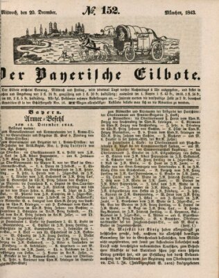 Baierscher Eilbote (Münchener Bote für Stadt und Land) Mittwoch 20. Dezember 1843