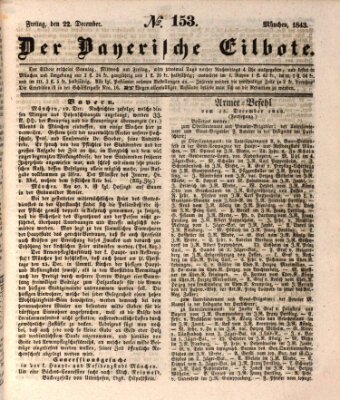 Baierscher Eilbote (Münchener Bote für Stadt und Land) Freitag 22. Dezember 1843