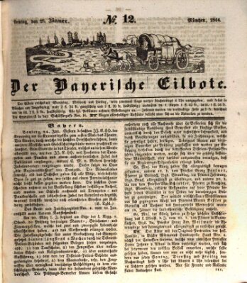 Baierscher Eilbote (Münchener Bote für Stadt und Land) Sonntag 28. Januar 1844